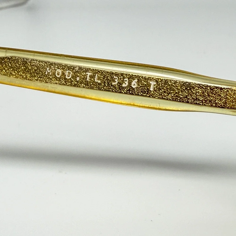 Tura Vintage Eyeglasses Frames Yellow Gold Glitter‎ Mod TL 336 T Round 22101